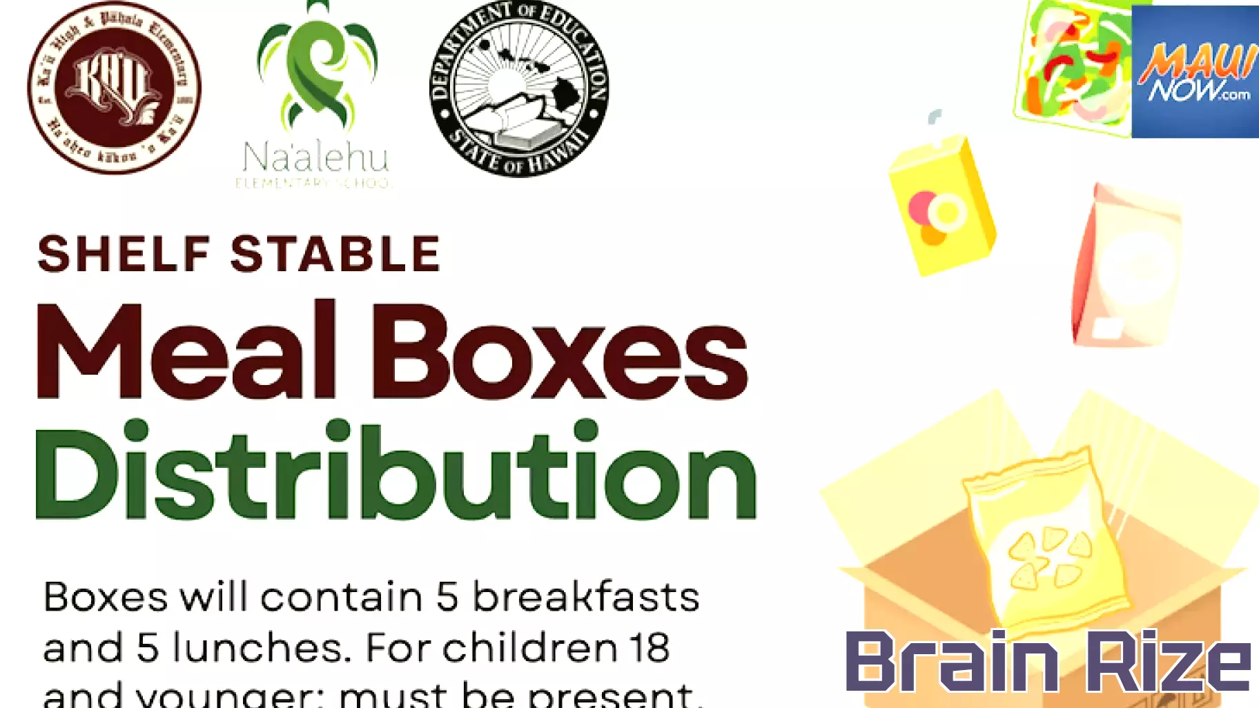 Hawaiʻi Department of Education to begin weekly meal box distribution for children in Kaʻū communities